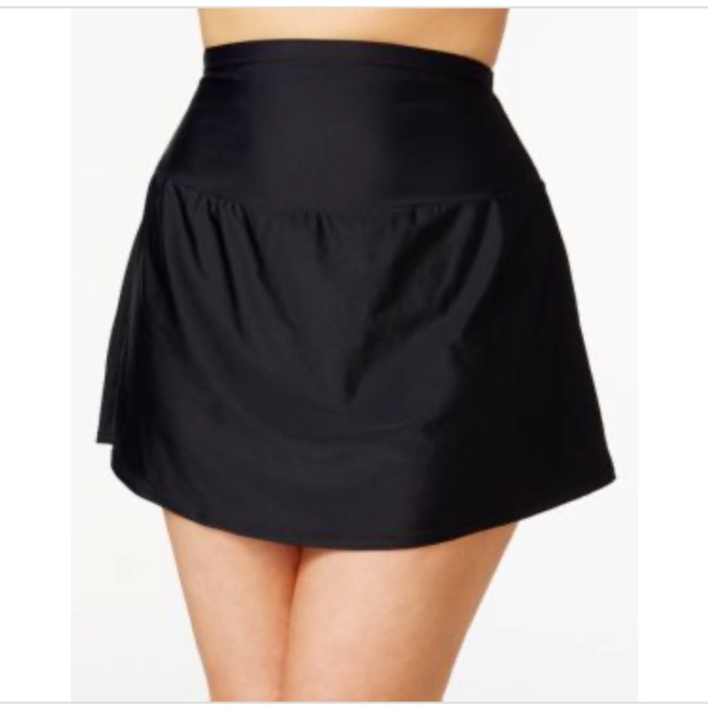 Island Escape Women S Skirt High-Waist Swim Bottom Separates (Black 16W) New wit